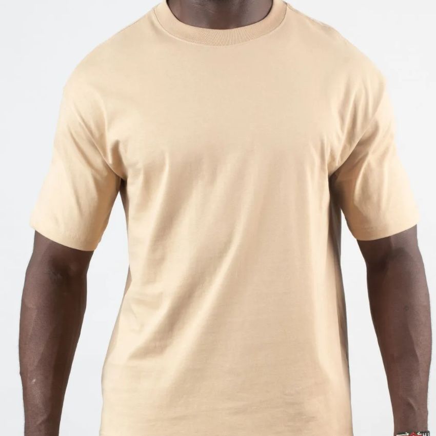 Men’s 210g pure cotton short-sleeved T-shirt Khaki