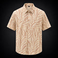 Bloom Leaf-Print Short-Sleeve Camp Shirt - Brown - Sales