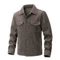 Men’s Reversible Button Jacket Lapel Long Sleeve Brown