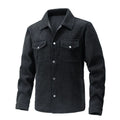 Men’s Reversible Button Jacket Lapel Long Sleeve Black