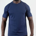 Men’s 210g pure cotton short-sleeved T-shirt Navy Blue