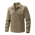 Men’s Reversible Button Jacket Lapel Long Sleeve Caramel