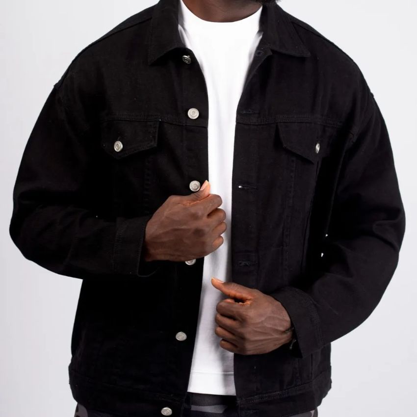 Men’s Classic Retro Denim Dopamine Jacket Black