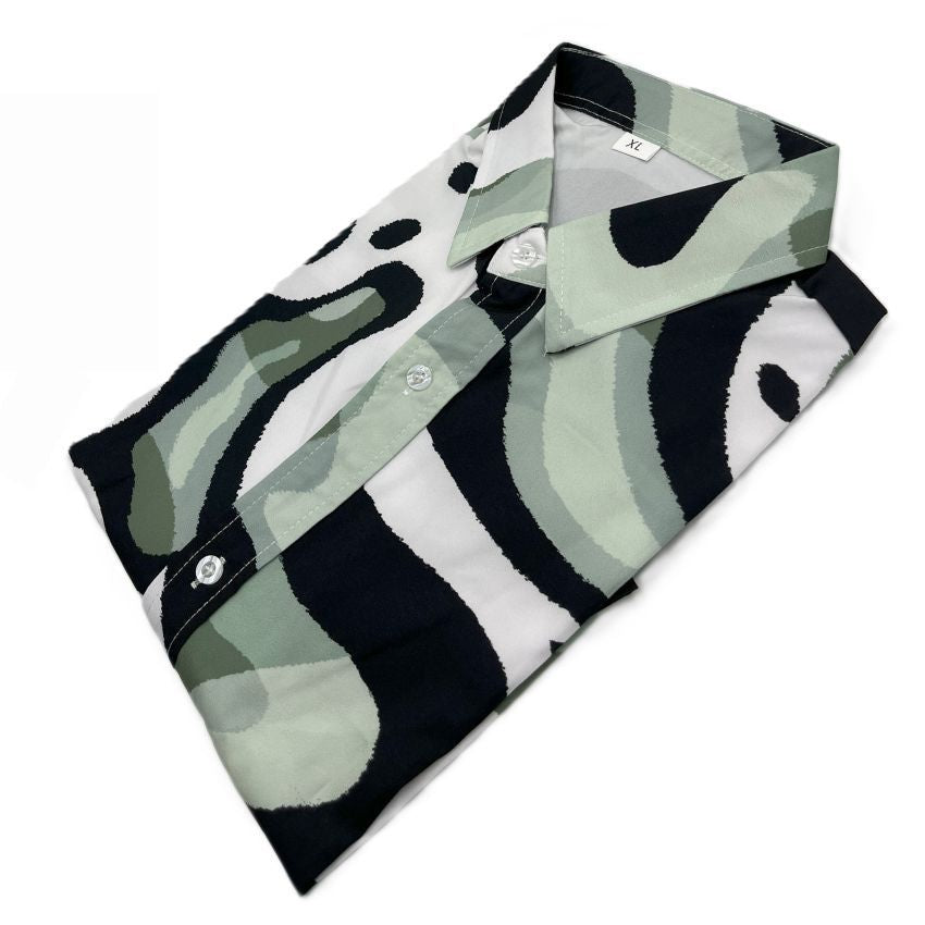 Men’s 4-Way Stretch Short Sleeve Abstract Print Shirt C266