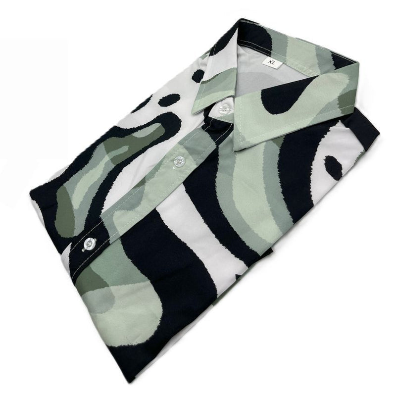 Men’s 4-Way Stretch Short Sleeve Abstract Print Shirt C266