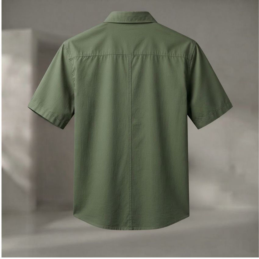 Men's Premium Green Short-Sleeve Outdoor Shirt