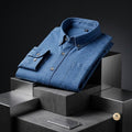 Men’s Premium Fitted Sky Blue Denim Button-Down Shirt
