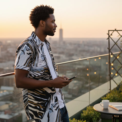 Abstract Tiger-Stripe Print Short Sleeve Resort Shirt