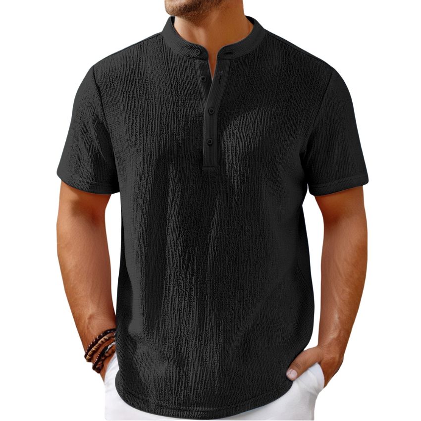 Black Retro Cotton and Linen Striped Shirt Casual Loose Shirt - Noriastylez