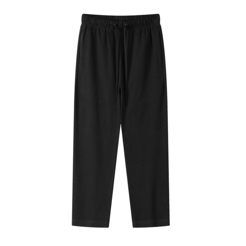 Relaxed Baggy Straight-Leg Jogger Sweatpants - Black - Noriastylez