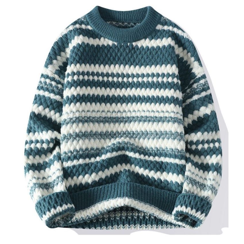 Cashmere Drop Shoulder Warm Knit Sweater  Black