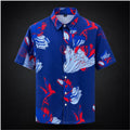 Floral Red Rose Print Short-Sleeve Fashion Shirt C263 - Sales