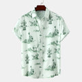 Green Hawaiian Print Short-Sleeved Shirt - Noriastylez