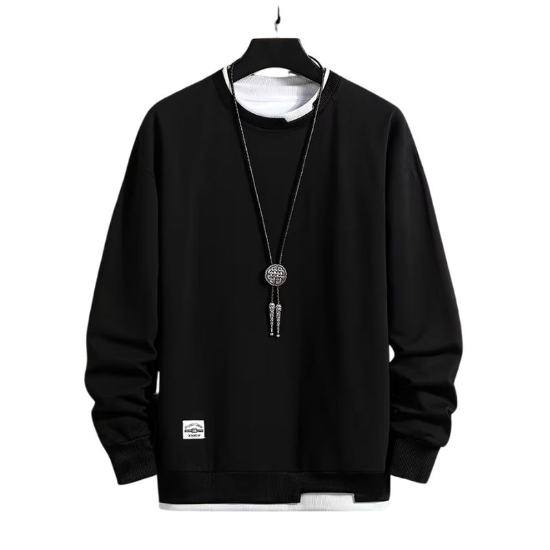 Trendy Men’s Casual Long-Sleeve Sweatshirt — Loose Fit, Comfortable Pullover for Breezy Weather