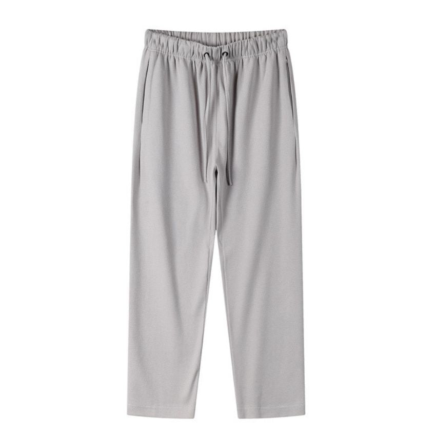 Relaxed Baggy Straight-Leg Jogger Sweatpants - Light Gray - Noriastylez