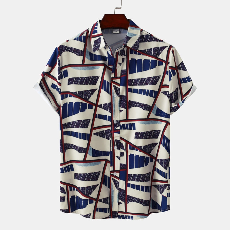 Multi Colored Hawaiian Print Short-Sleeved Shirt - Noriastylez