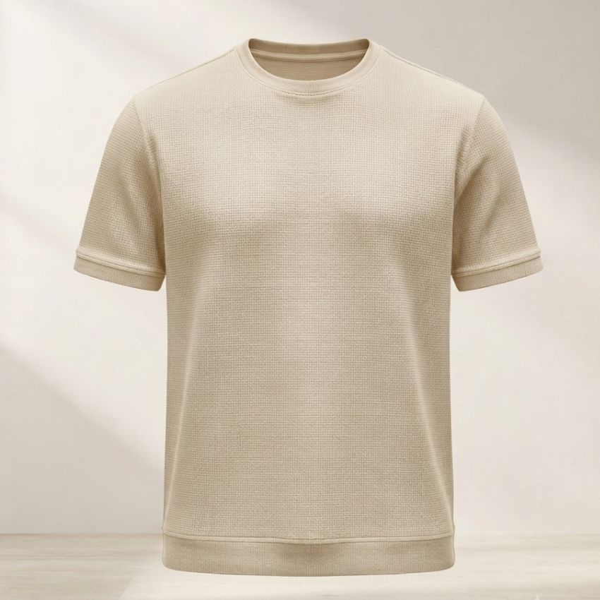Premium 300 GSM heavyweight Waffle Royal Blue Knit T-Shirt