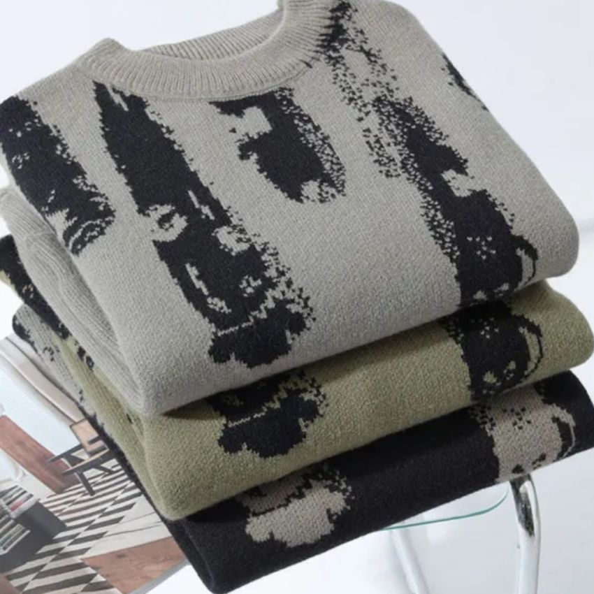 Vintage Knitted Ripped Sweater Black