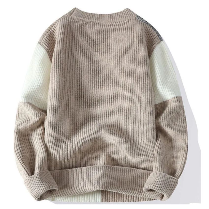 Knit Long Sleeve Patchwork Warm Sweaters - Noriastylez