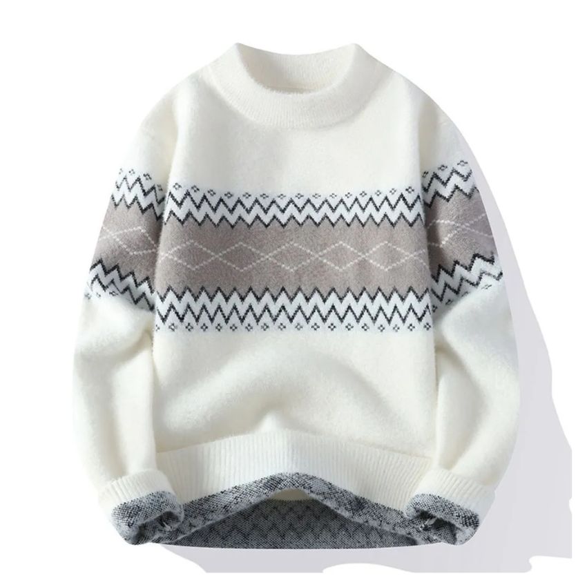 Trend Sweater Casual Comfortable Warm Sweater - White - Noriastylez
