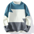 Round Neck Fit Fashion Sweater - Blue - Noriastylez