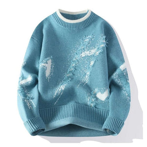Thickened Warm Knitted Sweater - Sky Blue - Noriastylez