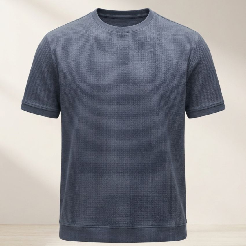 Slate Blue Premium 300 GSM heavyweight Waffle Knit T-Shirt