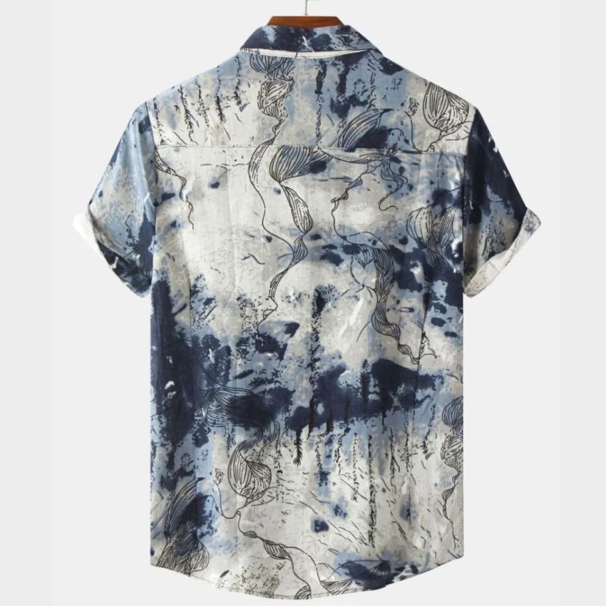 Men’s Casual Short-Sleeved Printed Shirt - Noriastylez