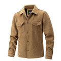 Men’s Trendy Velvet Long Sleeve Pocket Jackets Caramel