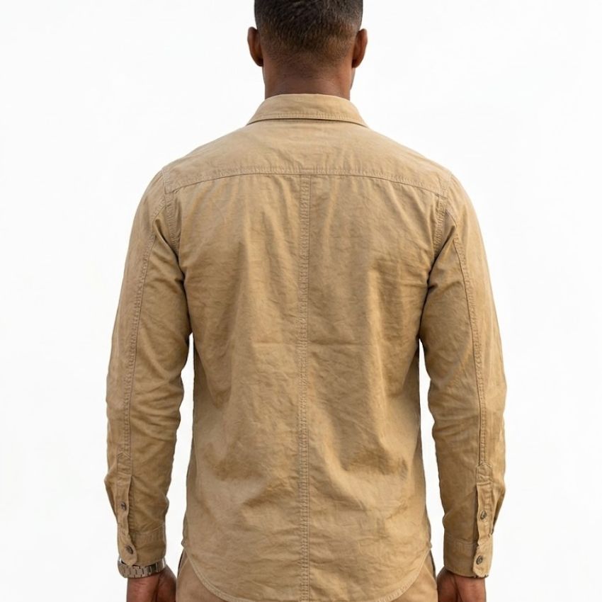 Men’s Khaki Outdoor Utility Long Sleeve Shirt