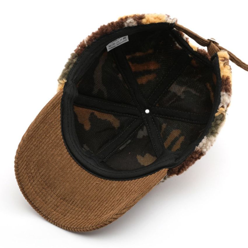 Men’s Retro Camo Revival Sherpa Cozy Cap Brown
