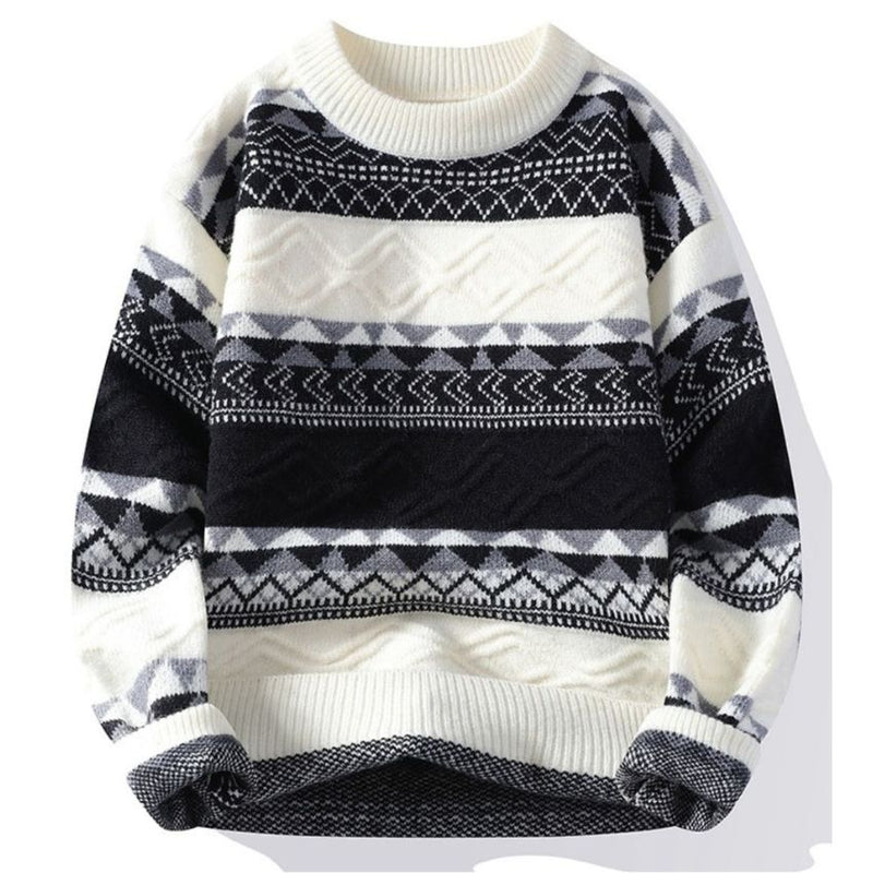 Casual Men’s Long-Sleeved Knitted Sweater Green