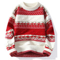 Casual Men’s Long-Sleeved Knitted Sweater Red