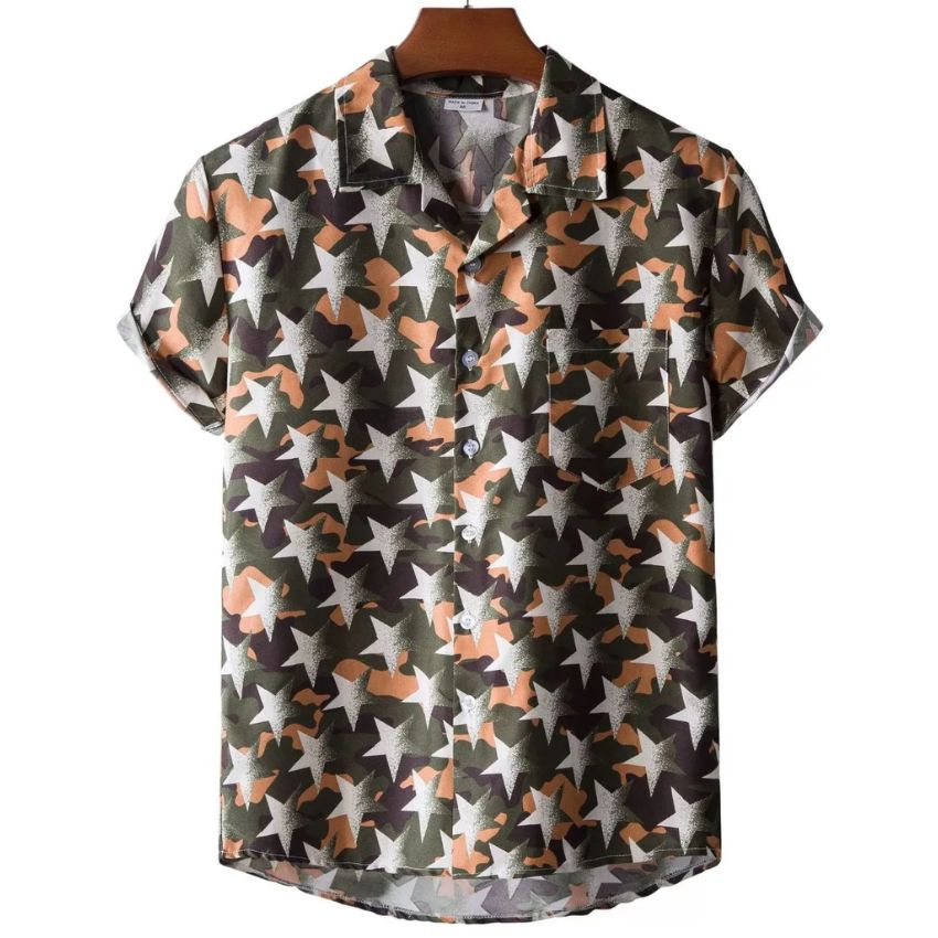 Men’s Bold Stars Short-Sleeved Shirt - Noriastylez