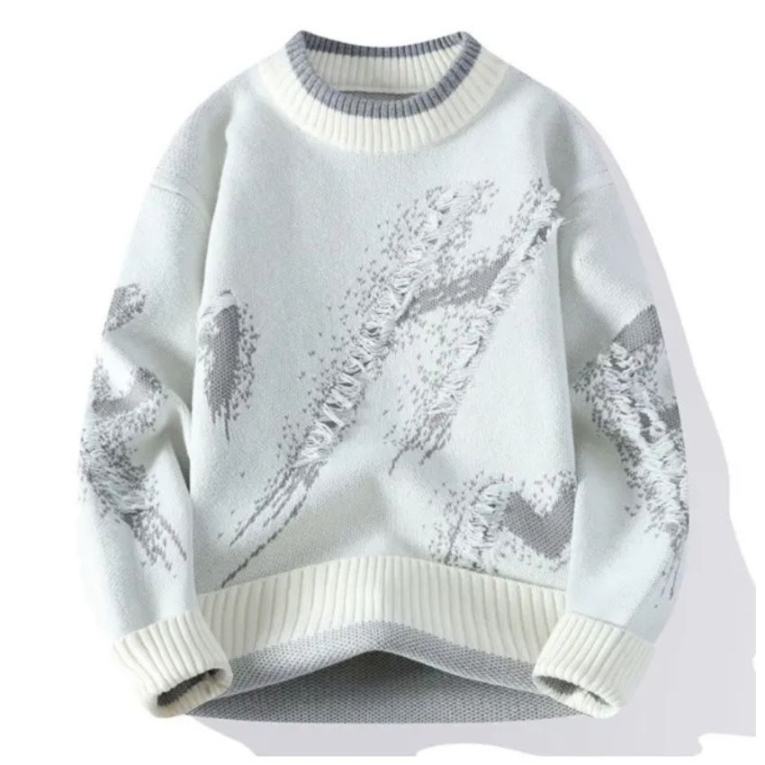 White Thickened Warm Knitted Sweater - Noriastylez