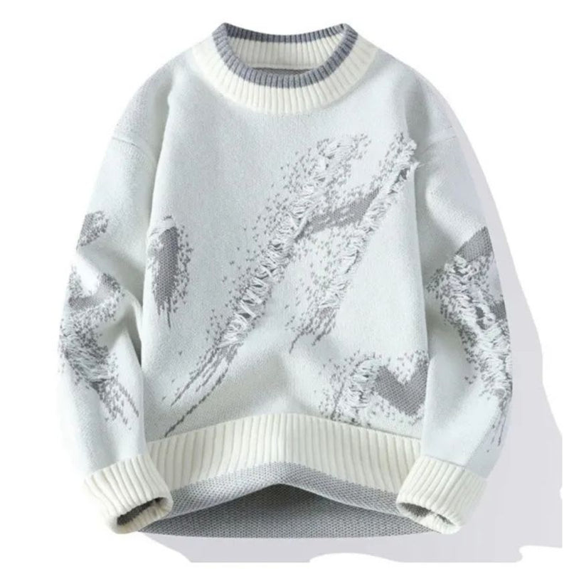 White Thickened Warm Knitted Sweater - Noriastylez