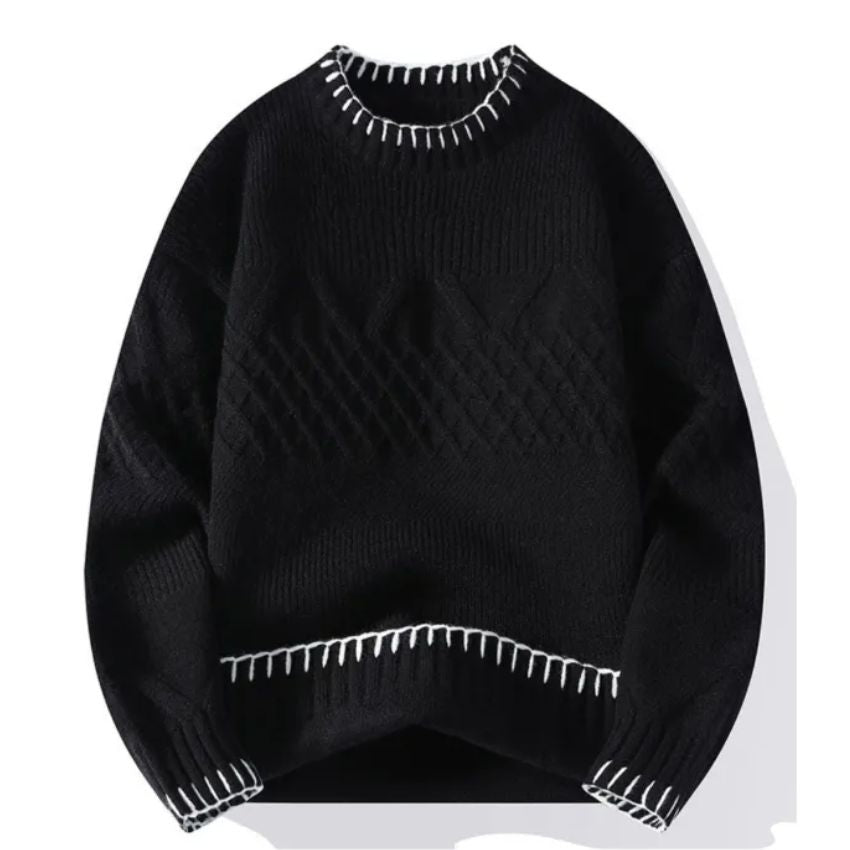 Soft Cozy Ribbed Knit Sweater Black