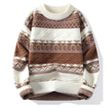 Casual Men’s Long-Sleeved Knitted Sweater Brown