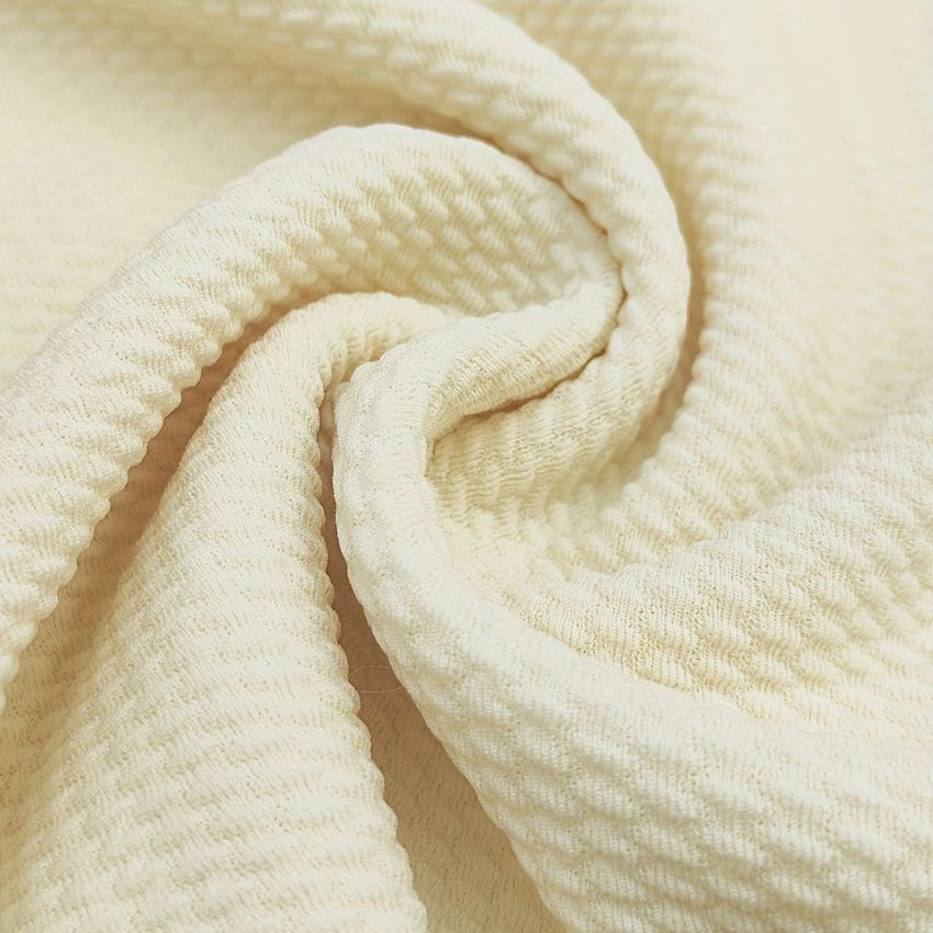 Cream Textured Two-Piece Set for Men