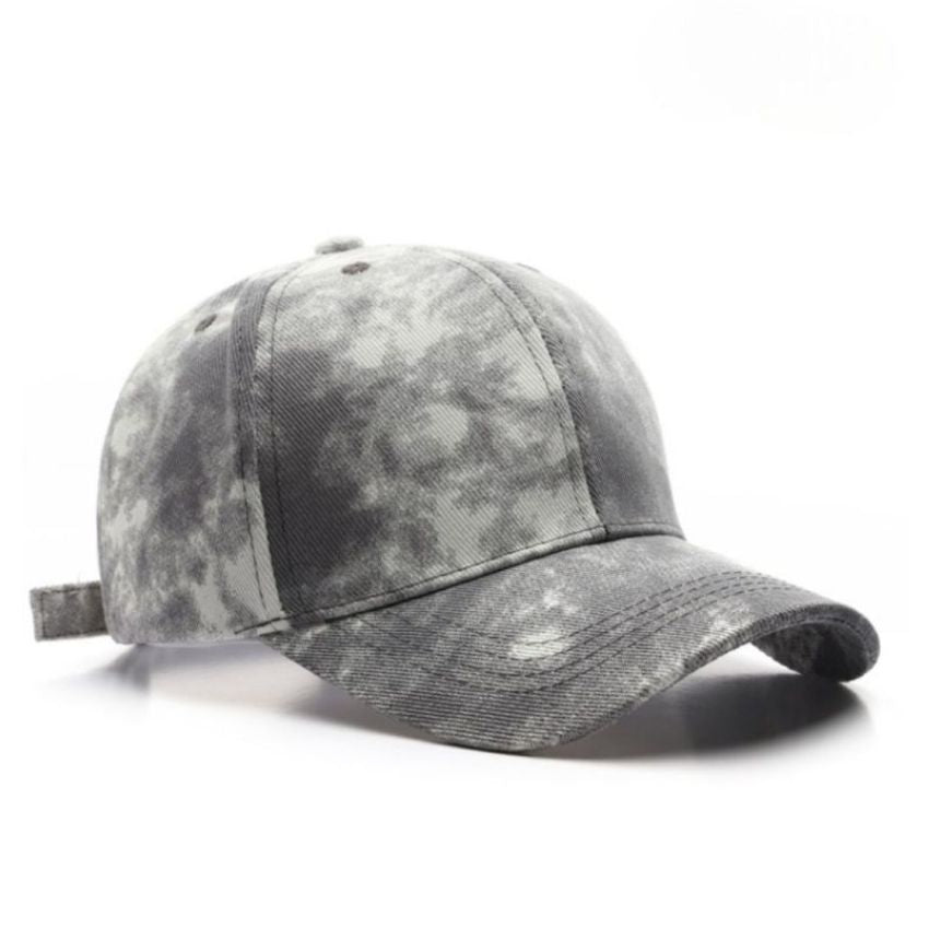 Men’s Hip-Hop Vintage Tie-dyed Baseball Cap Grey