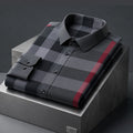 Men’s Premium Dark Charcoal Plaid Long Sleeves Designer Shirt