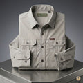 Men’s Grey-Khaki Outdoor Utility Long Sleeve Shirt