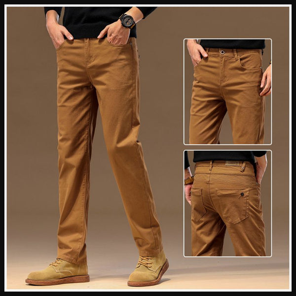 Men’s Premium Versatile Casual Chinos – Tailored Straight Fit, All-Day Comfort