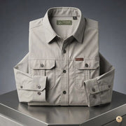 Men’s Grey Outdoor Utility Premium Long Sleeve Shirt