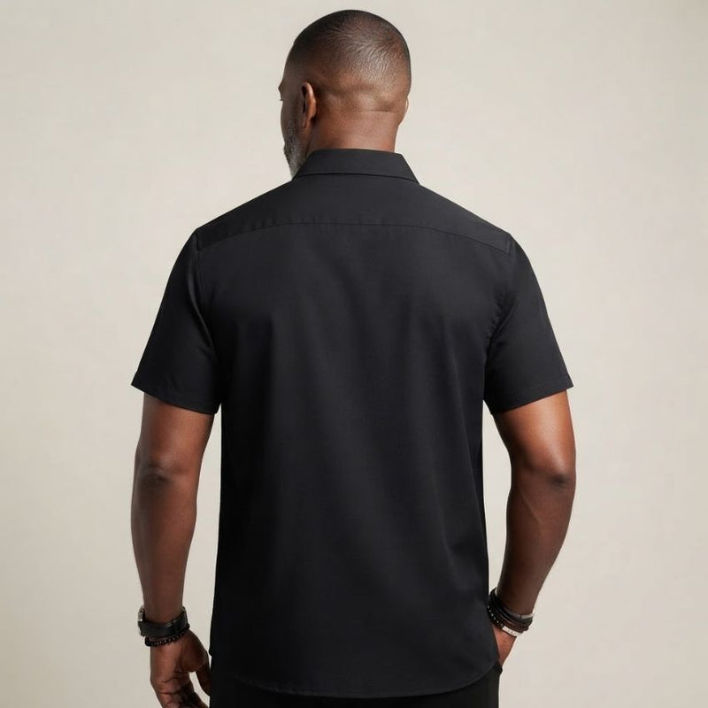 Modern Polyester Patchwork Print Short-Sleeve Casual Shirt