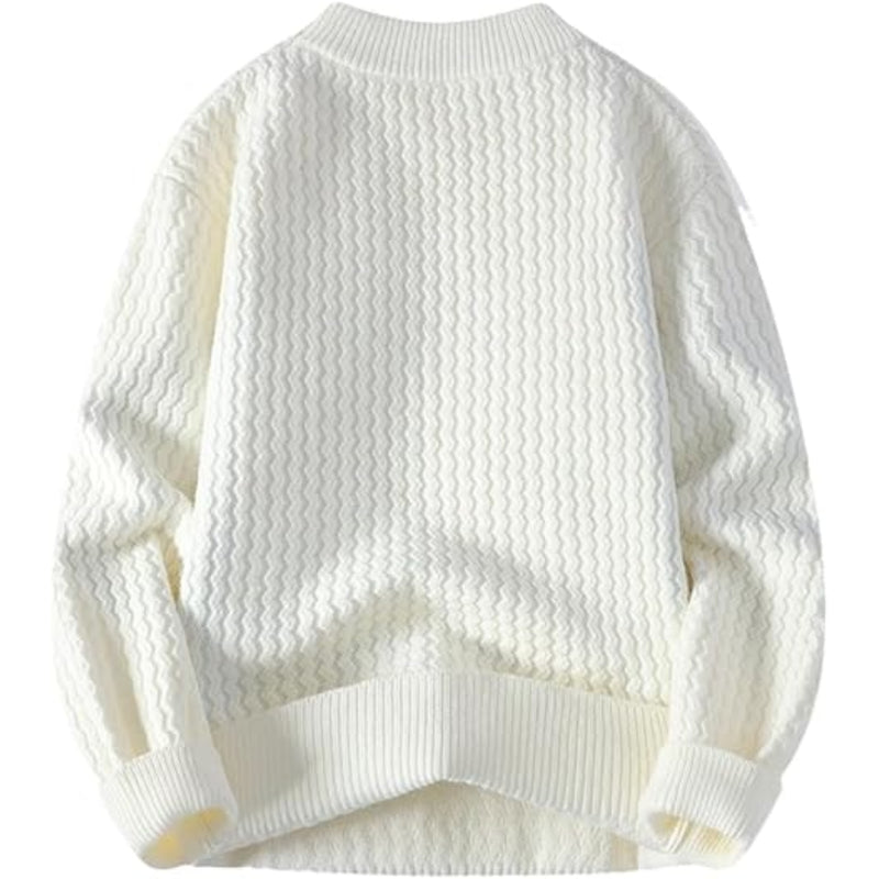 White Casual Turtleneck Thick Warm Sweater - Noriastylez