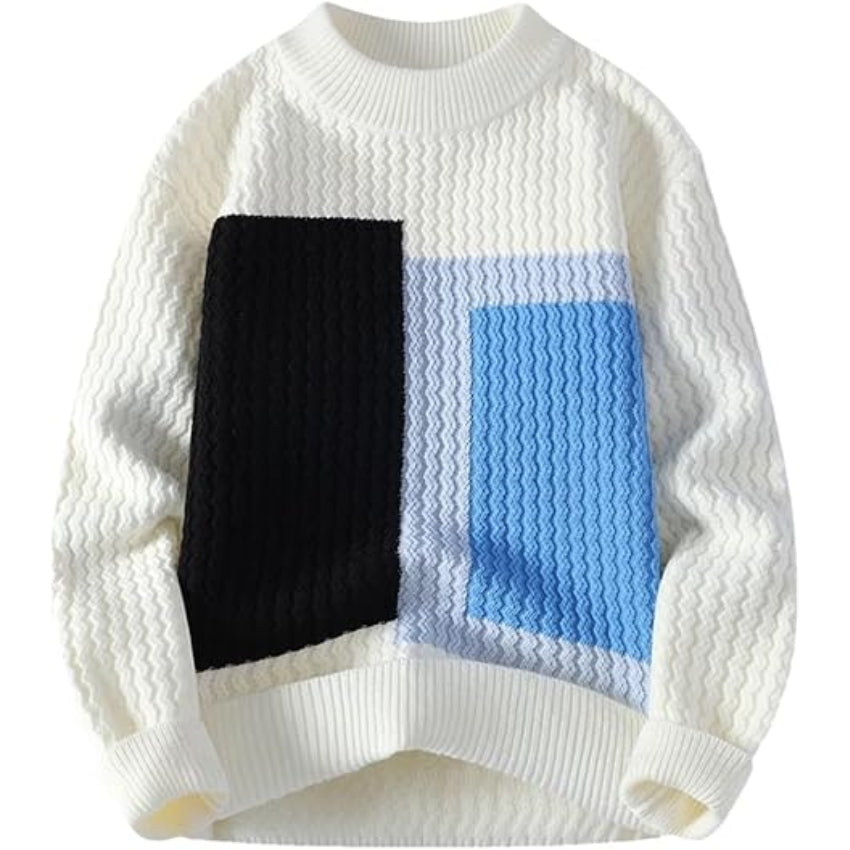 White Casual Turtleneck Thick Warm Sweater - Noriastylez