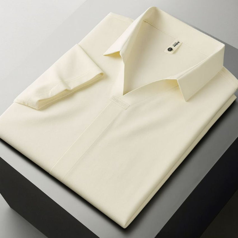 Men’s Seamless Glue Short-Sleeved Men’s Polo T-shirt Brown