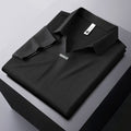 Men’s Seamless Glue Short-Sleeved Men’s Polo T-shirt Black