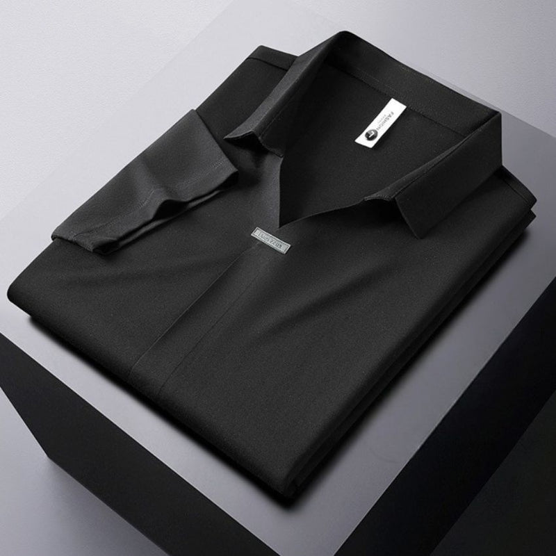 Men’s Seamless Glue Short-Sleeved Men’s Polo T-shirt Brown